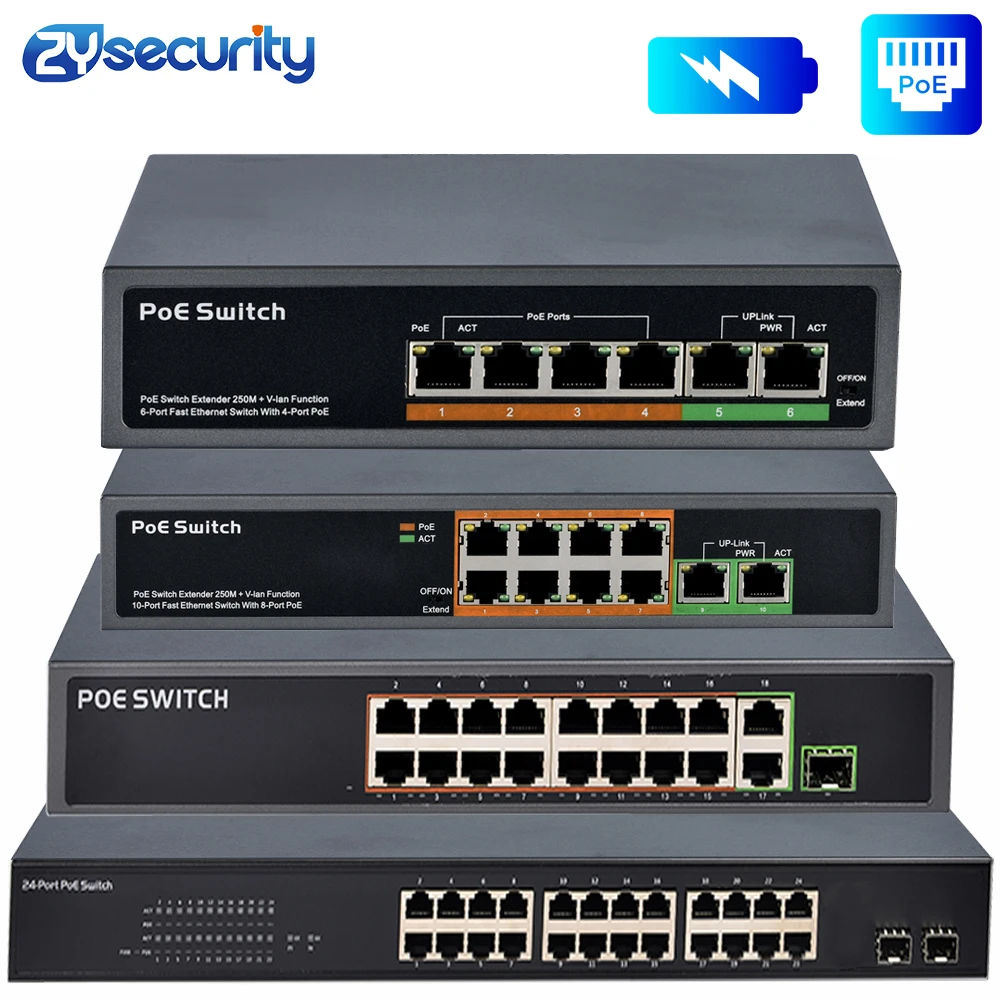 Ethernet Switch 8 Port - 4 8 16 24 Port Poe