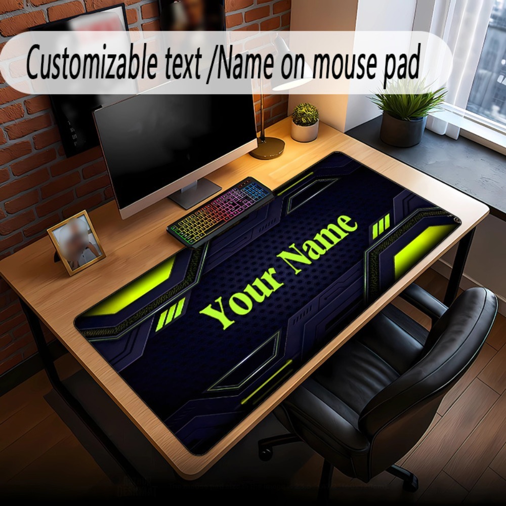 Tech Office Names - Trendy Neon Tech Line Customizable Mouse