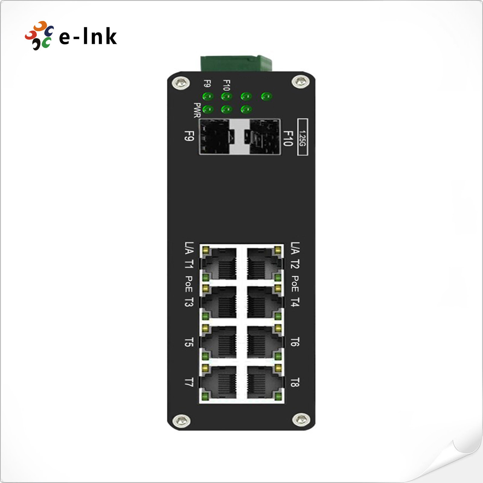 Ethernet Switch 8 Port - ELINK Industrial L2+ 8-Port 10/100/1000T 802.3at