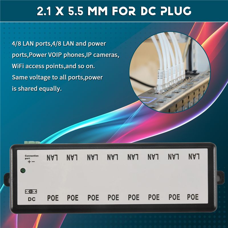 B03B-8 Ports Poe Injector Poe  - Power Over Ethernet review and price